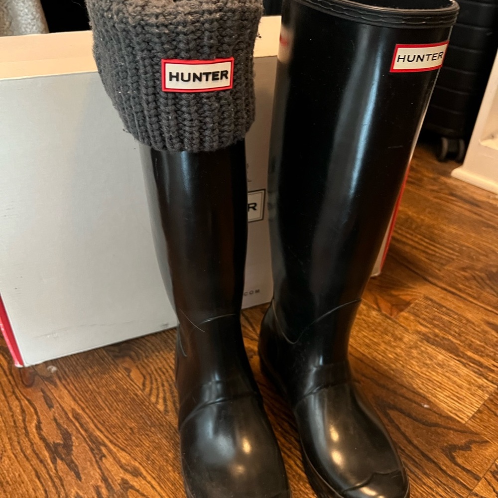 Black Gloss Original Tall Hunter Rainboots